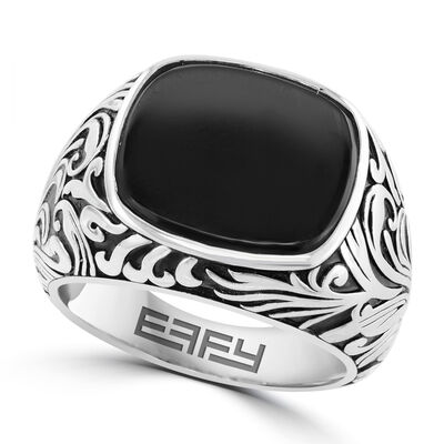 EFFY Men's Black Onyx Ring in Sterling Silver
